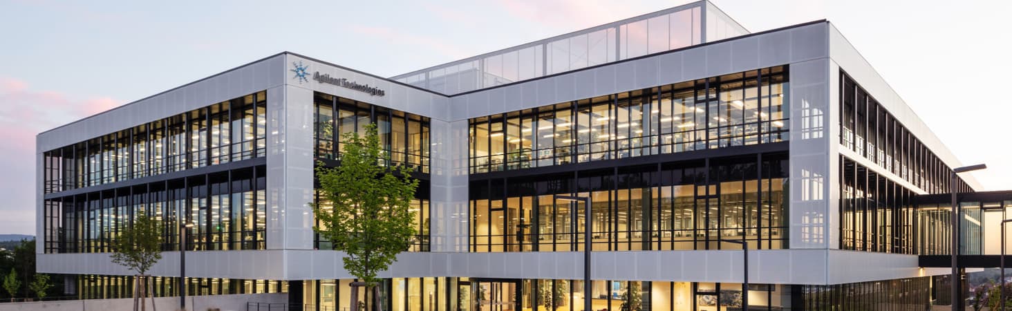 Exterior view of an Agilent building